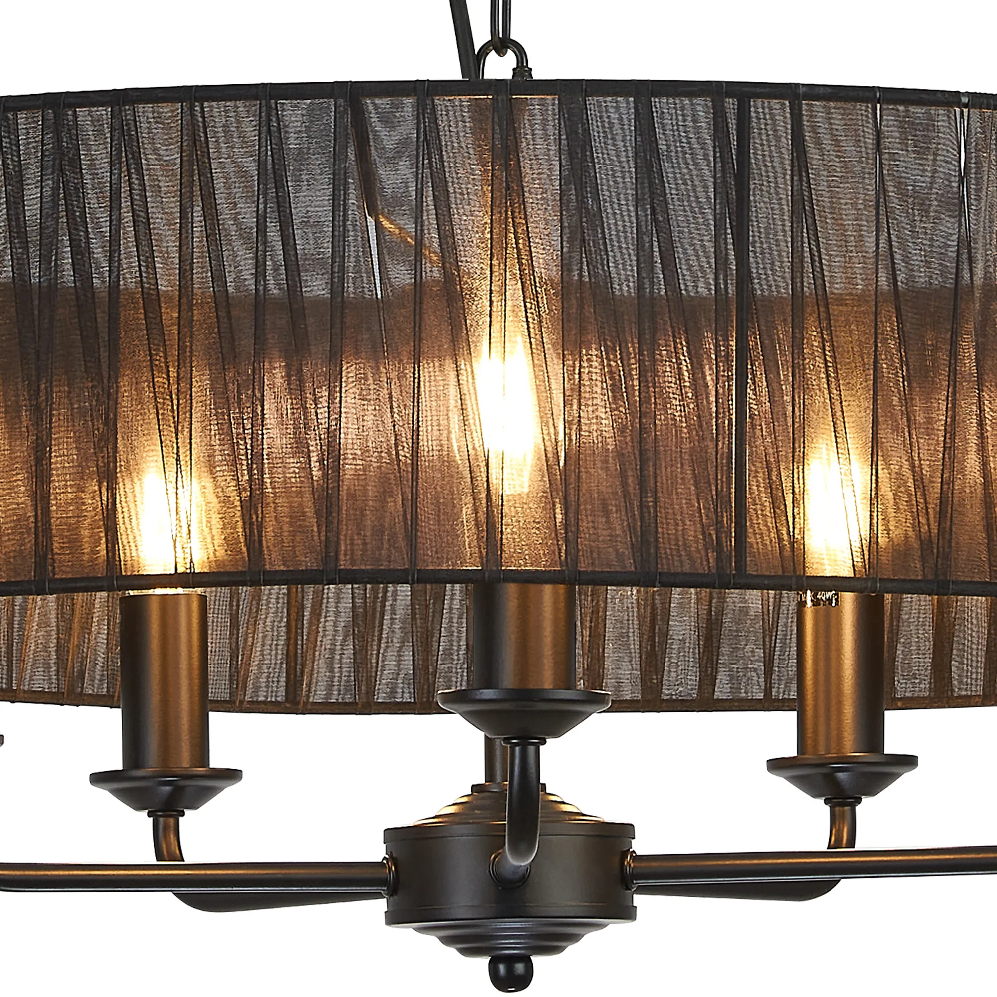 Banyan 45cm 3 Light Pendant Matt Black, Black DK1028  Deco Banyan MB BL
